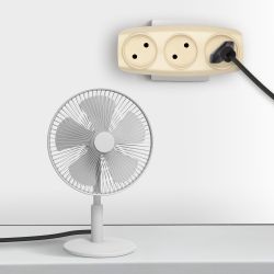 Разветвитель электрический ЭРА SP-3-I на 3 розетки без заземления 16А слоновая кость