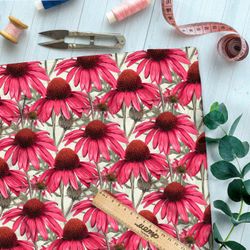 Ткань премиум флис яркое поле цветов