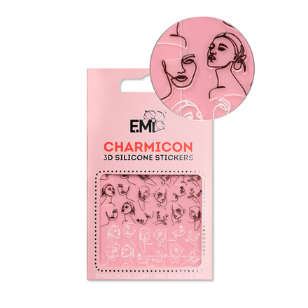 Charmicon 3D Silicone Stickers №124 Лица