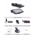 Автомобильный видеорегистратор с 3 камерами и объективом 4,0 дюйма, "Video CARDVR" Full HD 1080P, IPS-экраном