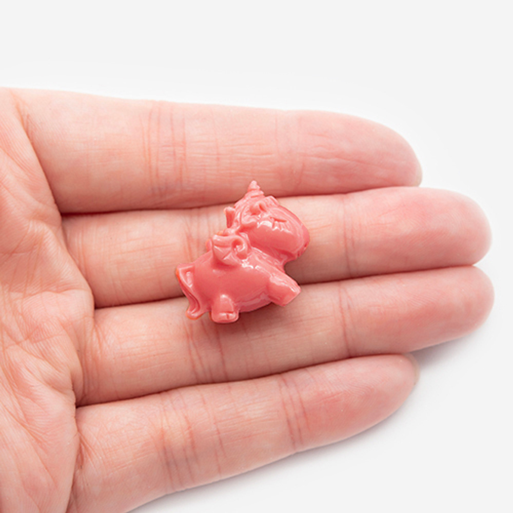 Подвеска "Единорог", 20,6*19мм, коралловая пудра