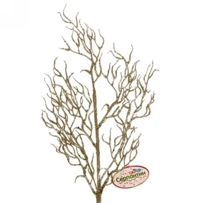 Ветка хвойная «Зимняя свежесть» 67 см, Золото
