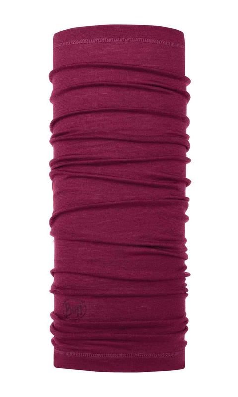 Тонкий шерстяной шарф-труба Buff Wool lightweight Solid Purple Raspberry Фото 1