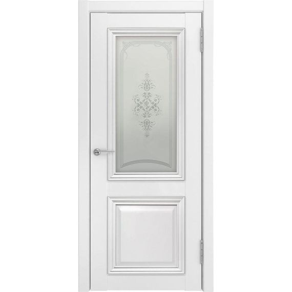Межкомнатная дверь экошпон Luxor ЛУ-172 белая остеклённая