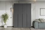 Шкаф для одежды распашной с полками Графит Серый 160х51х221 см