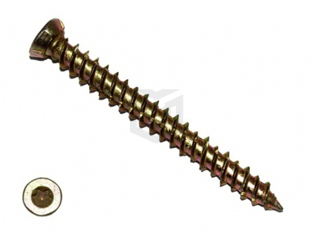 2675132Ве Шуруп по бетону,двухзаход.резьба,остр,желт7,5*132мм