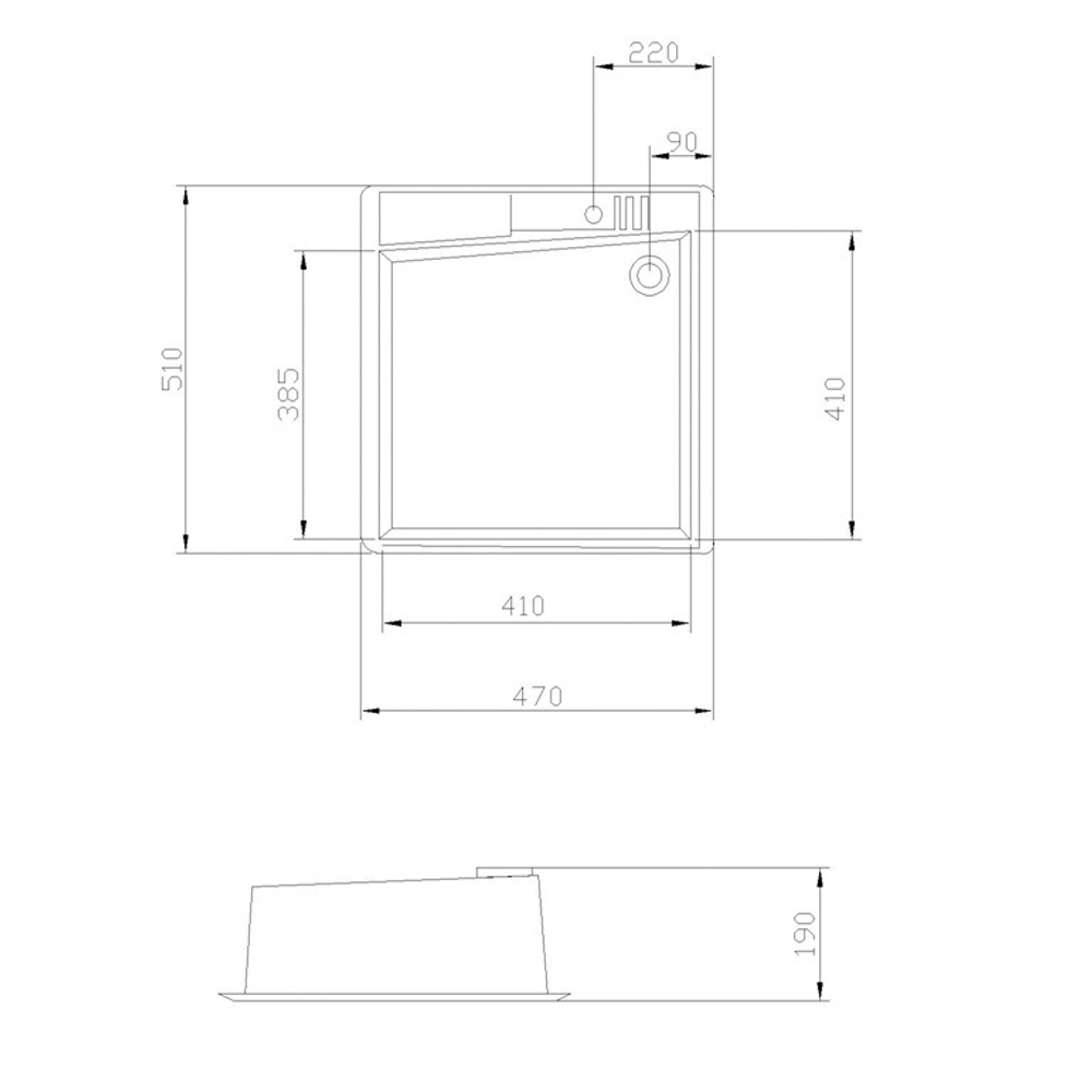 Кухонная Мойка Парма 510*470*175 мм Серый шелк NEW