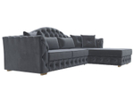 Диван угловой Артис правый угол, Серый, Велюр, 121586