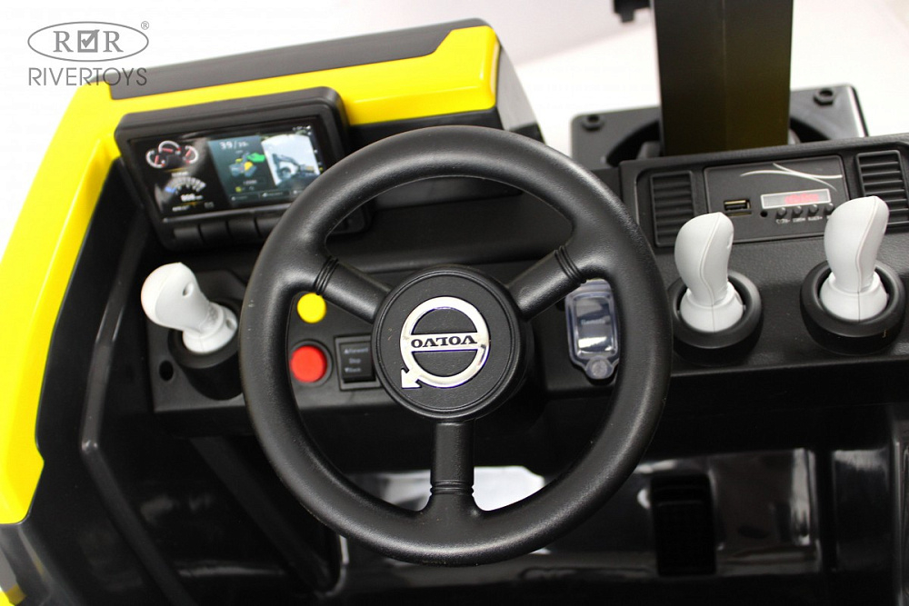 Детский электромобиль RiverToys трактор Volvo Y444YY YELLOW желтый