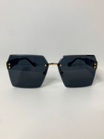 Солнцезащитные очки W1004 без оправы с золотым мостиком\Черный Nadya