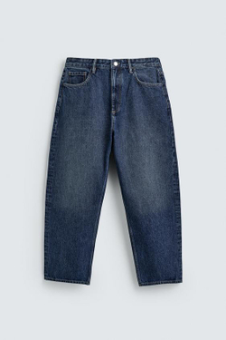 ZARA ДЖИНСЫ TAPERED WIDE FIT, СИНИЙ