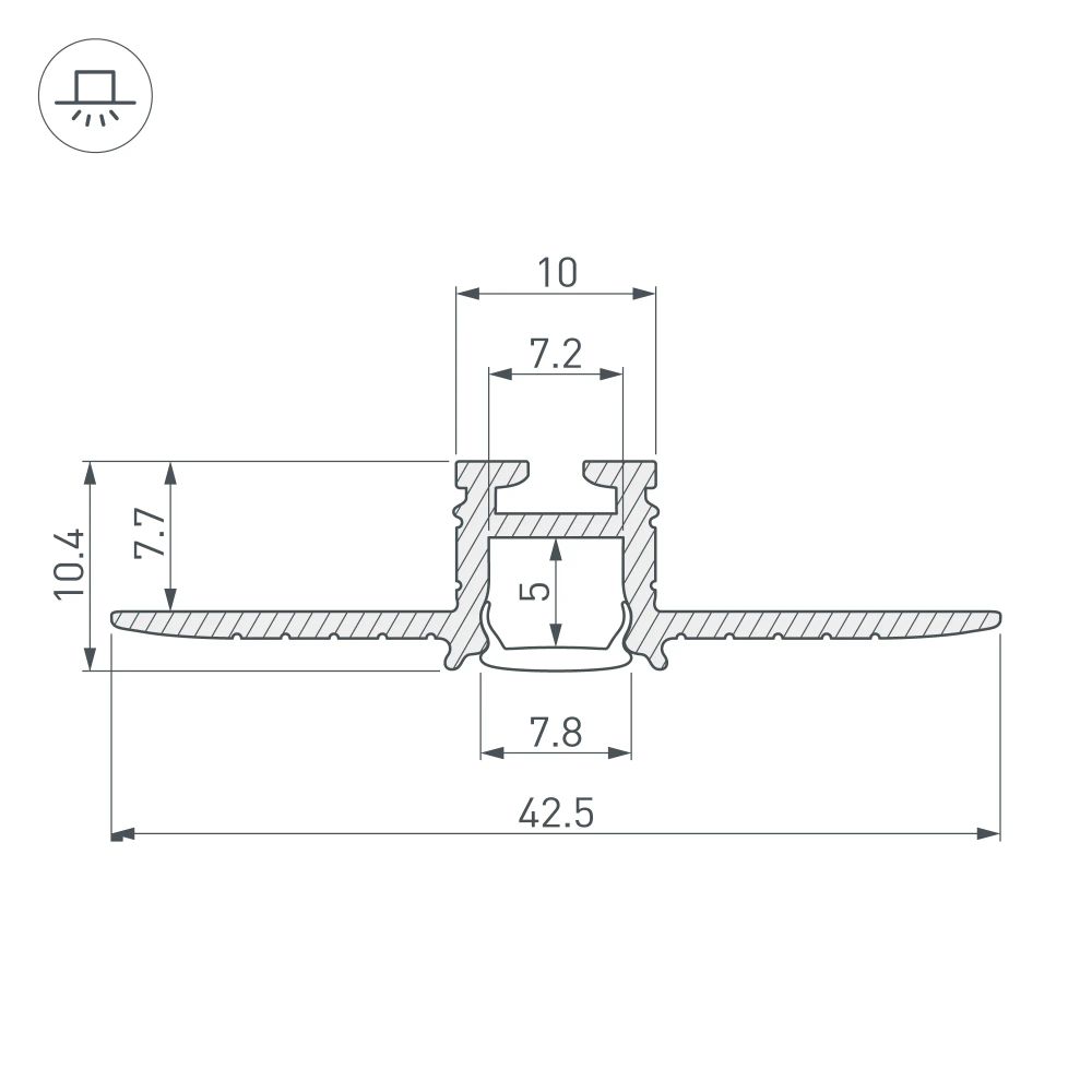 Профиль PIK-F-HIDE-2000 (Arlight, Алюминий) 030563