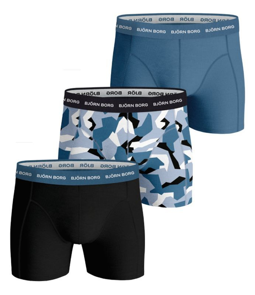 Мужские спортивные боксеры Björn Borg Shorts Sammy BB Nordic Camo 3P - skyway