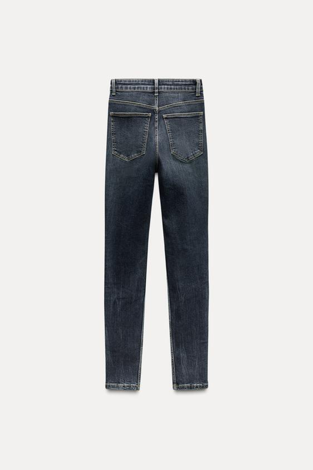 ZARA ДЖИНСЫ СВОБОДНОГО КРОЯ С ВЫСОКОЙ ПОСАДКОЙ, ТЕМНЫЙ ИНДИГО