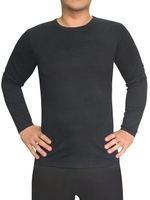 Мужская футболка +size с длинным рукавом (Размер: XXXL) (Цвет: черный)