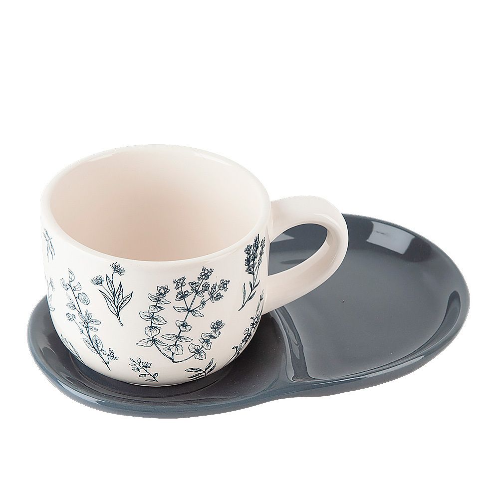 Набор для завтрака: чашка и блюдце " " 23*15*10,5см. v=500мл. (керамика)