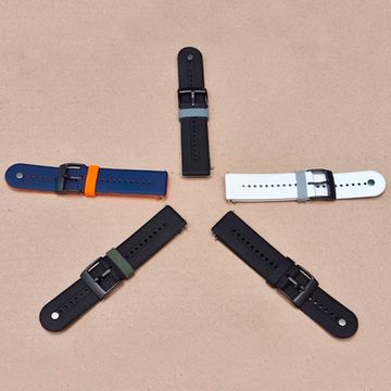 Ремешок 24 мм Elegant для Suunto 9 Baro, Suunto 7, Suunto Spartan Sport силиконовый (Темно-синий/оранжевый)