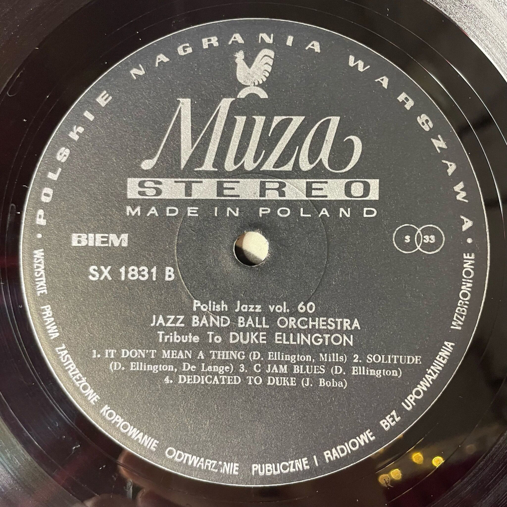 Винтажная виниловая пластинка LP Jazz Band Ball Orchestra Tribute To Duke Ellington (Польша 1979)