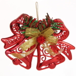 Украшение новогоднее «Колокольчики резные» 13*10 см, Красный