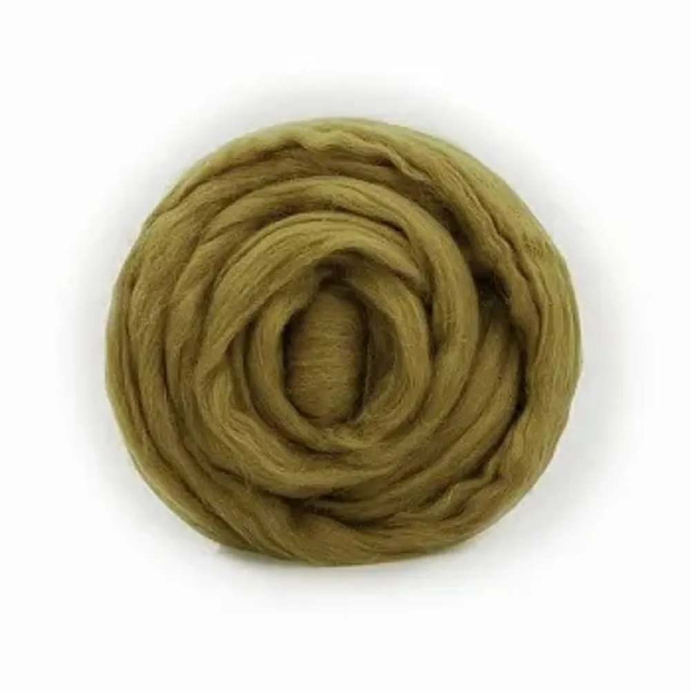 Шерсть для валяния "ТРО", гребенная лента (вискоза) 50г, горчица