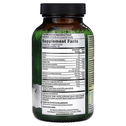 Irwin Naturals, Mega B Complex с СЦТ Quick Energy, 60 мягких желатиновых капсул с жидкостью