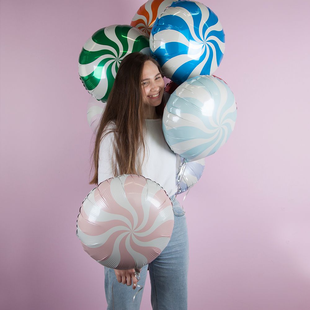 Шар (18"/46 см) Круг, Леденец, Синий