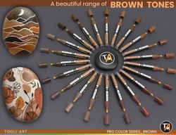 TOOLI-ART акриловые маркеры фломастеры, 3 мм , 22 шт. Brown