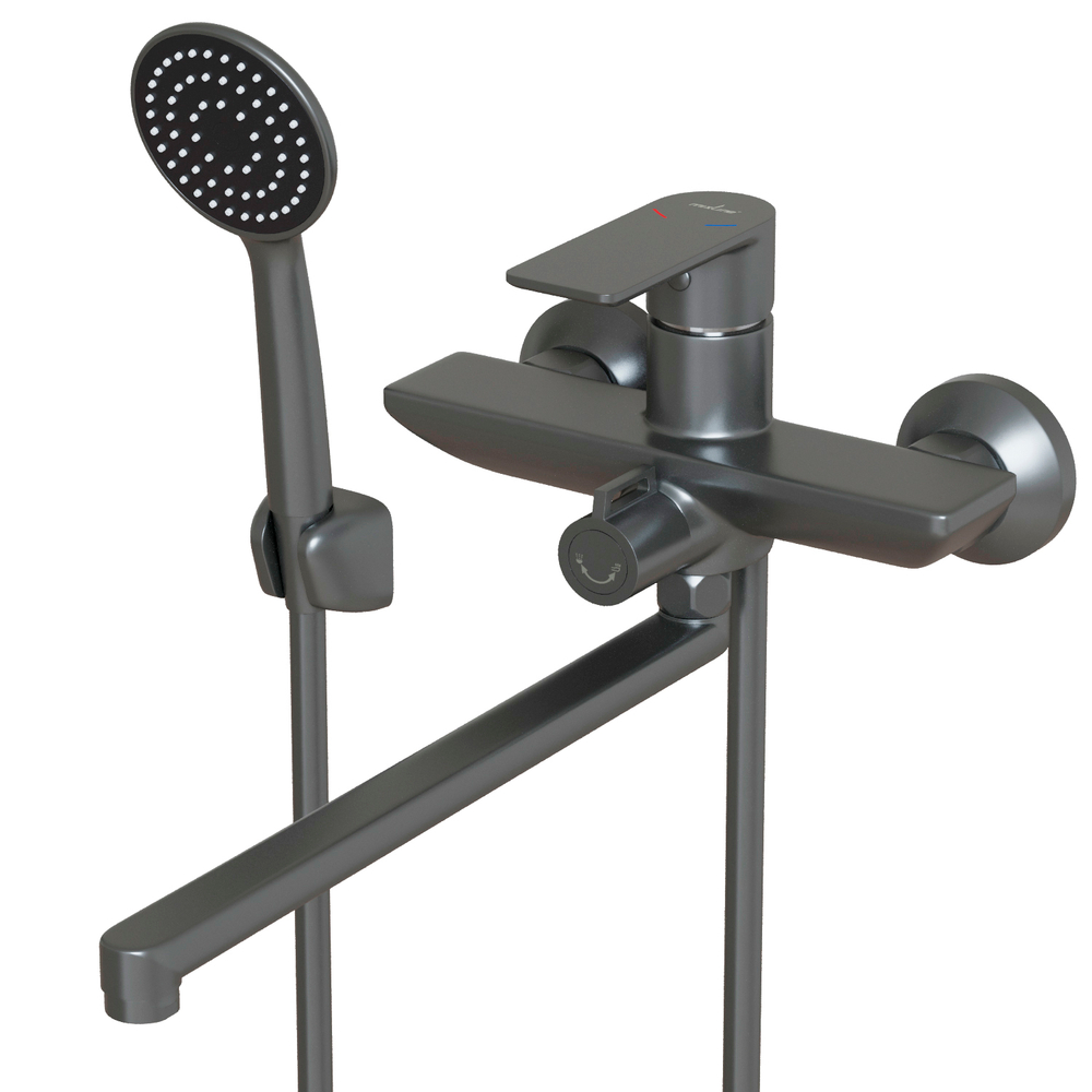 Смеситель для ванны и раковины 35k MIXLINE ML33-02GR "City Graphite" ГРАФИТ