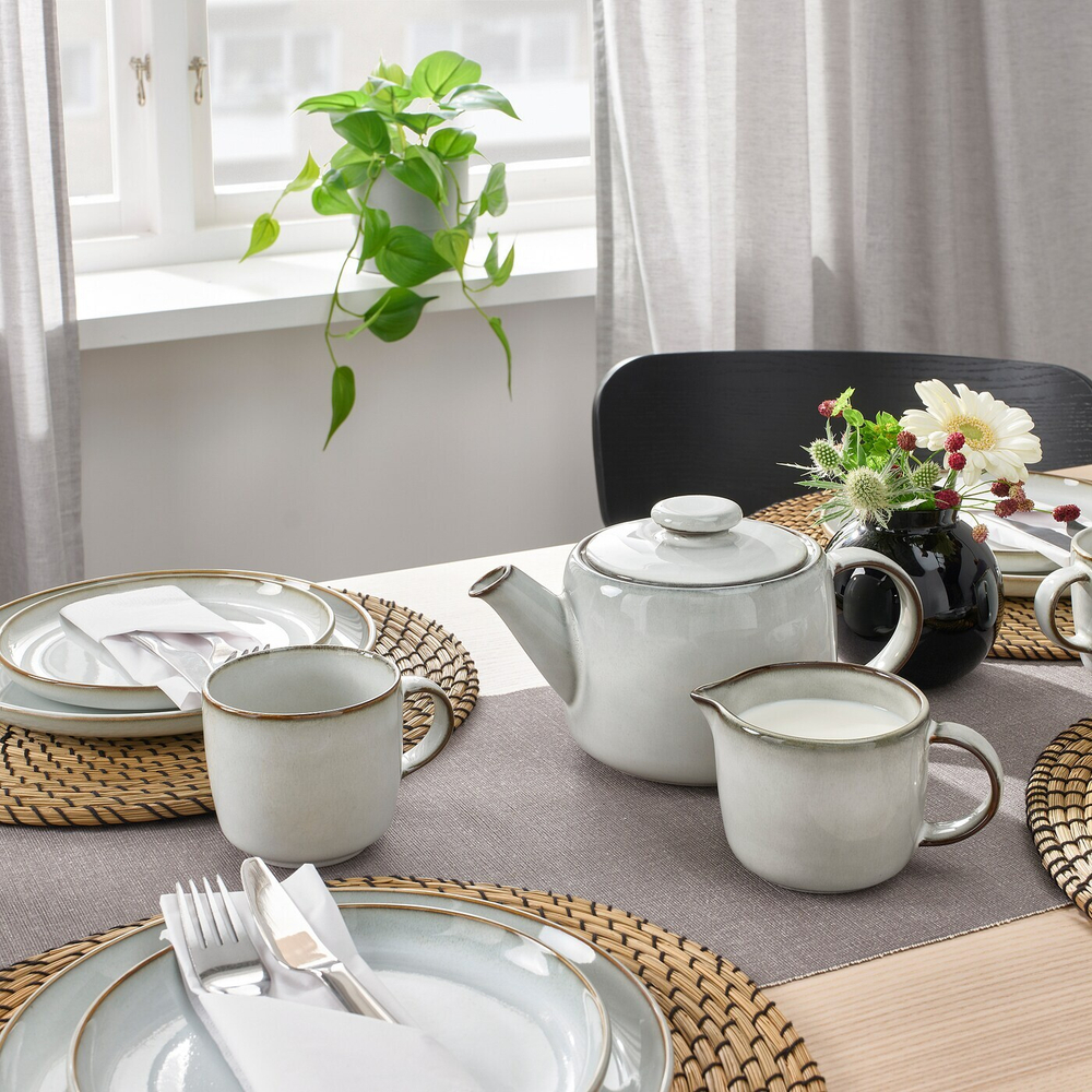 IKEA GLADELIG  (ИКЕА ГЛАДЕЛИГ)  -  Кувшин для молока, серый, 0,4 л