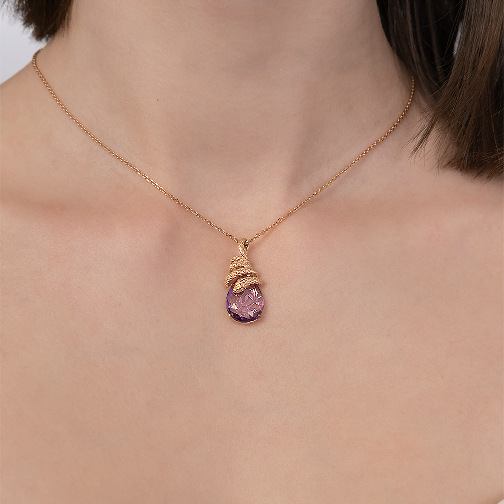 Подвеска из красного золота c аметистом  03-3492-00-203-1110