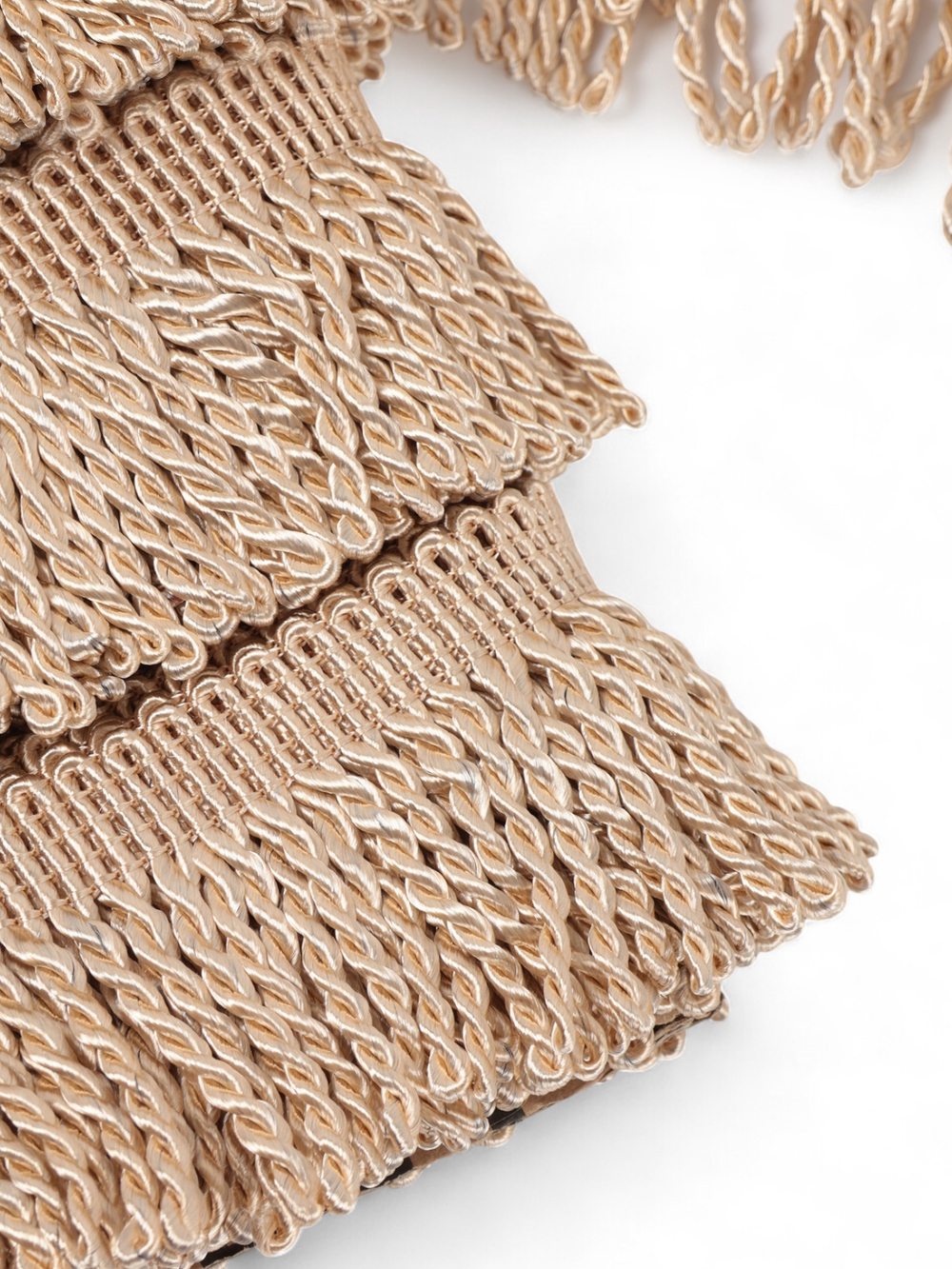 Бахрома -жгут, 6,5 см, цвет бежевый, 10892779