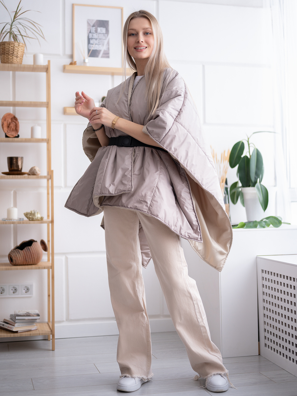 Пончо женское какао