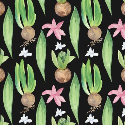 Бесшовный принт с гиацинтами