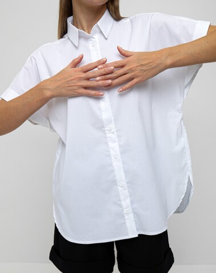 Рубашка с коротким рукавом, цвет белый