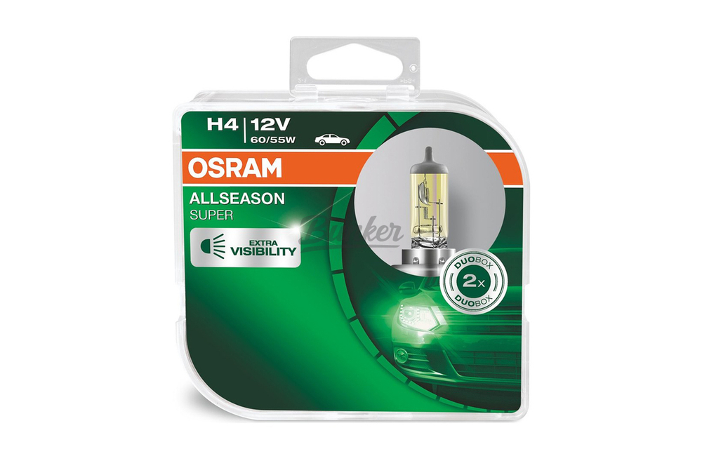 Комплект ламп H4 12V 60/55W P43t ALLSEASON +30% больше света, 3000К 2шт.(1к-т)