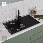 Мойка POLYGRAN GALS-860 черный №16, смеситель DORADO черный