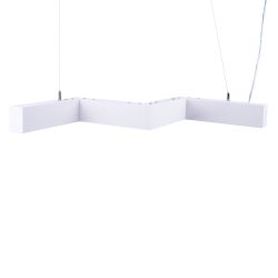 ULO-K19A 30W-4000K-Z30-120 IP40 WHITE Светильник линейный светодиодный подвесной. Зигзагообразный. профиль 50х70мм. Белый свет 4000K. 3000Лм. Алюминий. Цвет белый. TM Uniel