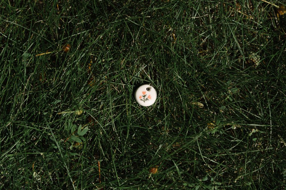 Кулон Цветок, керамика