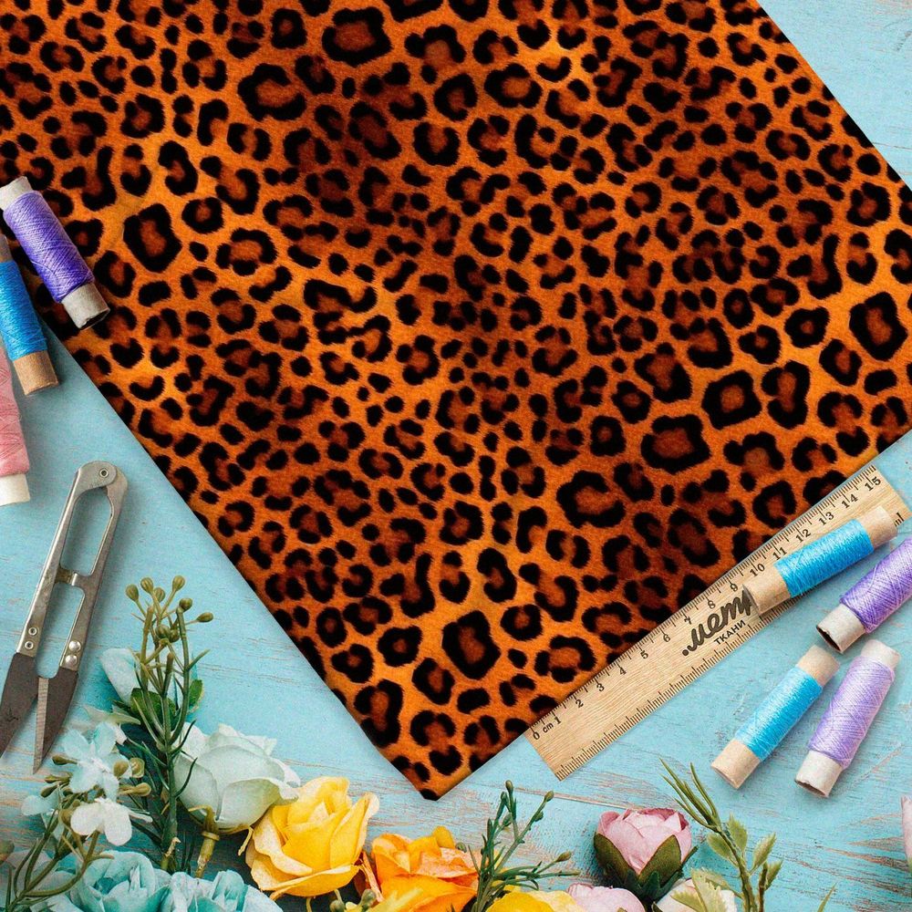 Ткань премиум мембрана принт леопардовый