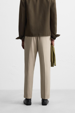 ZARA БРЮКИ-ДЖОГГЕРЫ КОМФОРТНОЙ ПОСАДКИ, ПЕСОЧНЫЙ