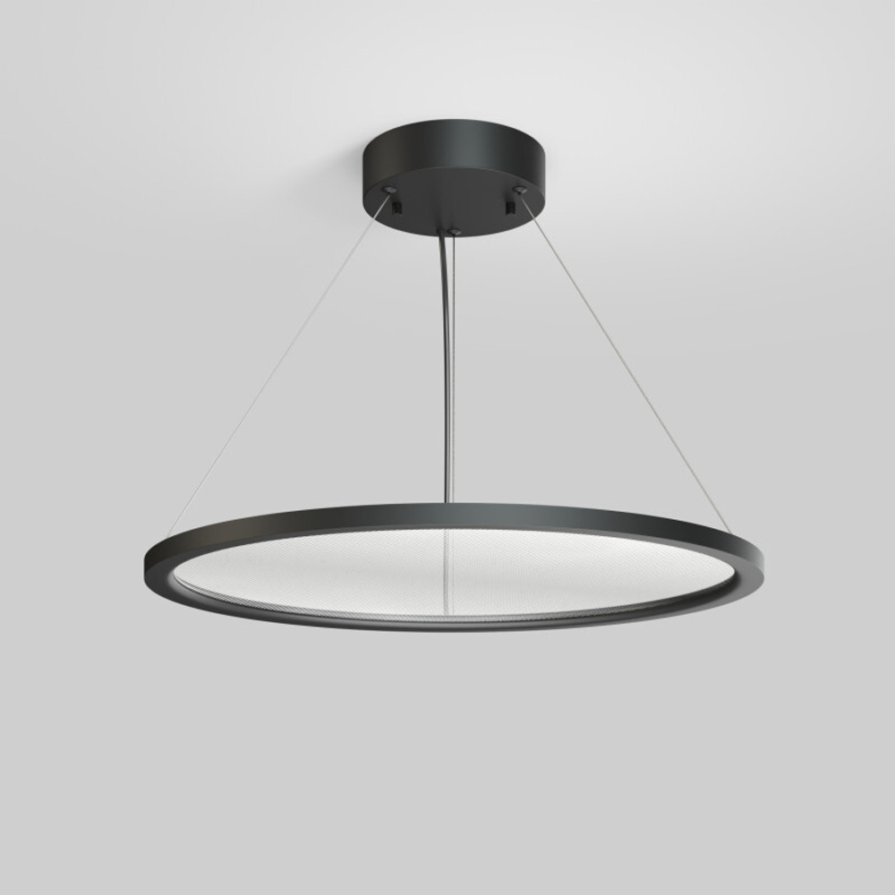 Подвесной светильник горизонтальный VEIL, 35 Вт, ?600?В1500 мм, LED 2700-6000K, IP20, пульт Д/У (в комплекте), черный, алюминий, акрил