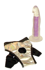 Женский страпон на трусиках STRAP-ON HORIZON DONG - 17,8 см. (Цвет: прозрачный)