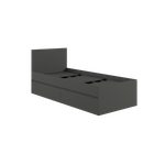 МС Мадера Кровать с ящ. К9.0М с дсп 900*2000 б/матр. (лдсп графит новый)
