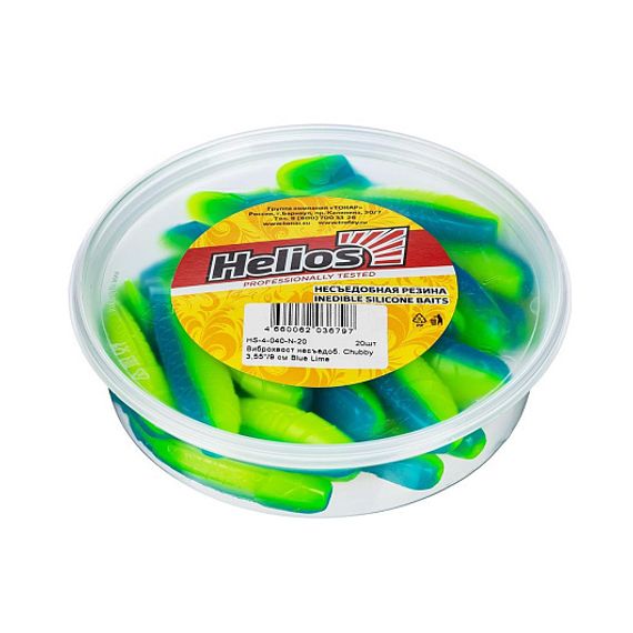 Виброхвост несъедоб. Chubby 3,55&#39;/9 см Blue Lime 20шт. (HS-4-040-N-20) Helios