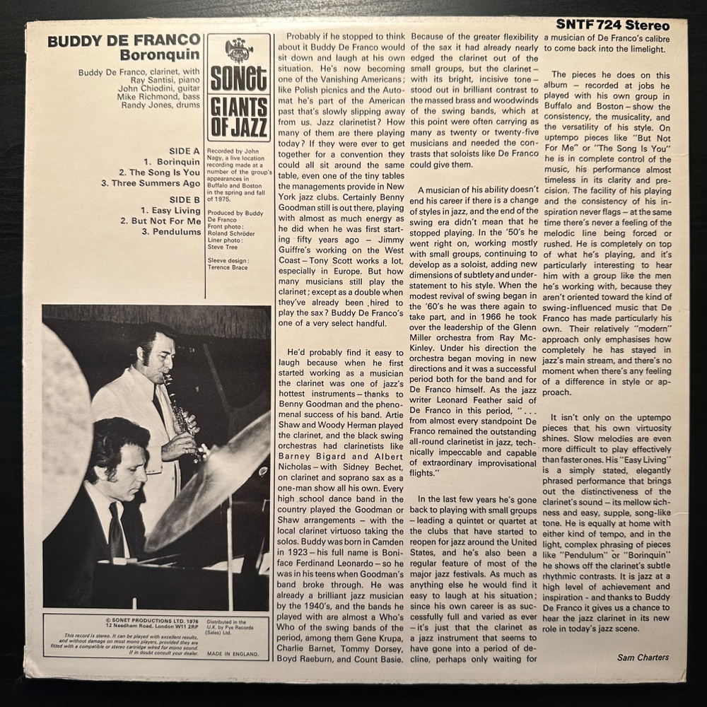 Buddy De Franco - Borinquin (Англия 1977г.)
