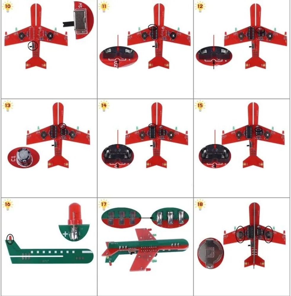 Набор для самостоятельной сборки и пайки (конструктор) &quot;Мигающий самолет&quot; DC 3-6V