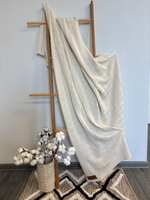 Вязаный плед "Квадраты" 110х170см (натуральный)