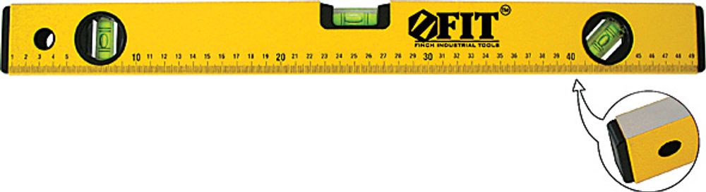 18210 Уровень "Стайл" Профи 1000 мм, 3 глазка, желтый усиленный корпус, фрезер. рабочая грань, шкала FIT