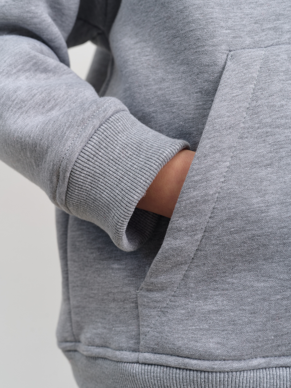 Толстовка с капюшоном для девочки  "Basic" меланж