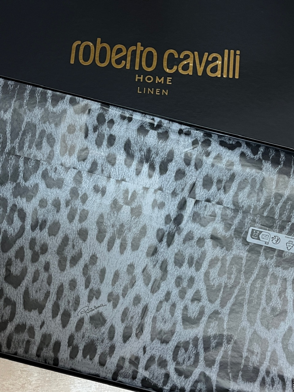 Постельное белье 2 спальное евро Roberto Cavalli Wild Damasco синее с золотом